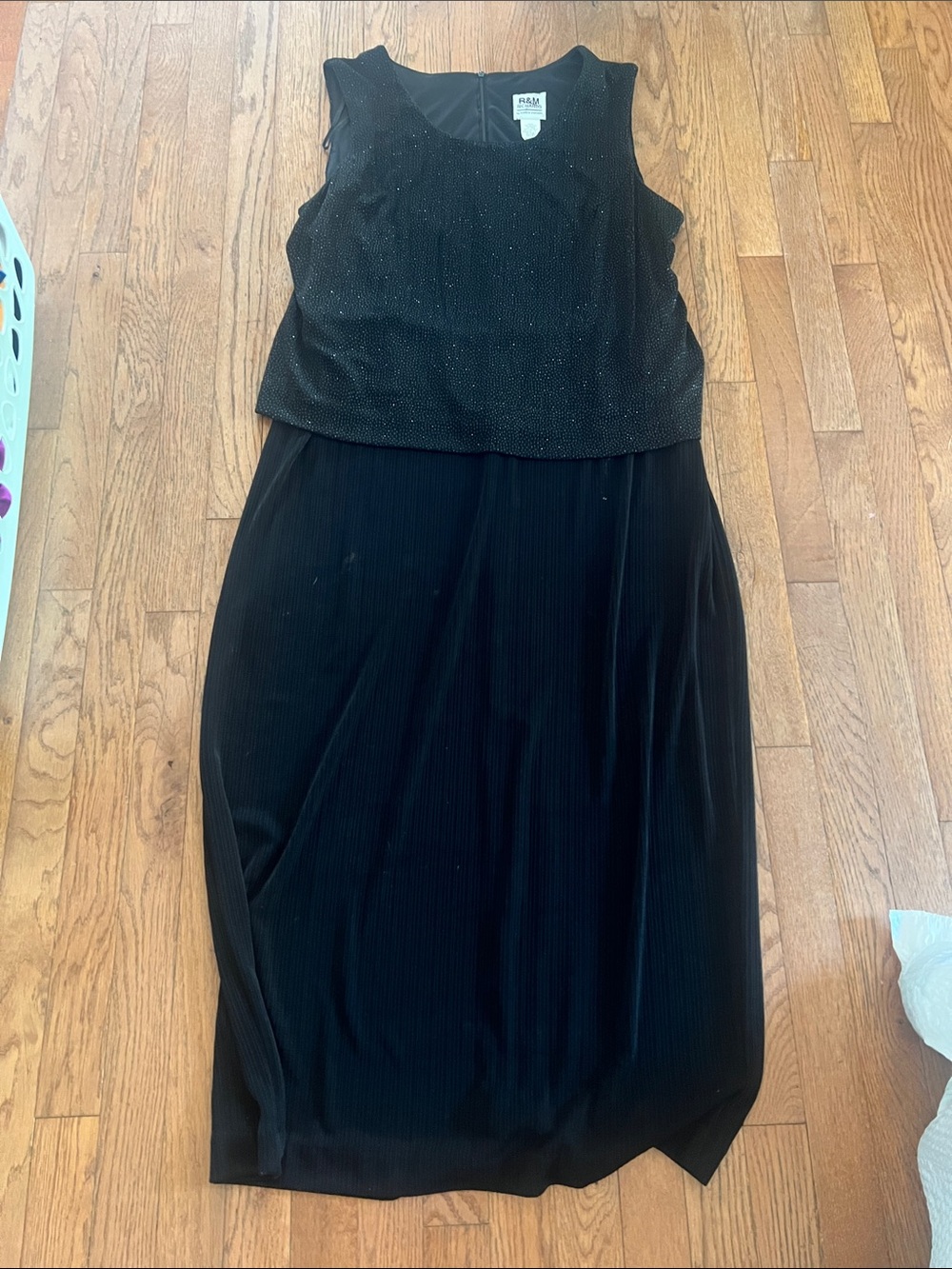 JM Collection Black Sleeveless Maxi Dress with Sparkle Bodice